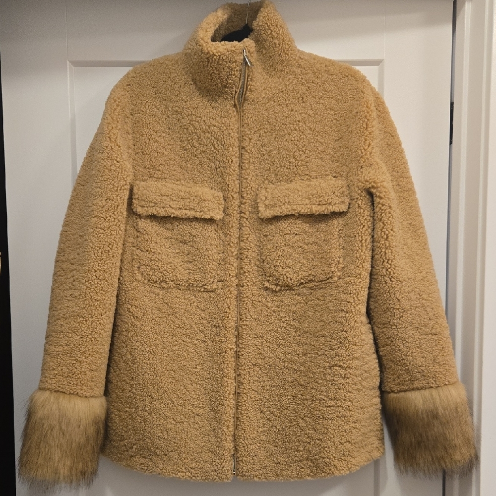 Adrienne Landau Camel Teddy Jacket